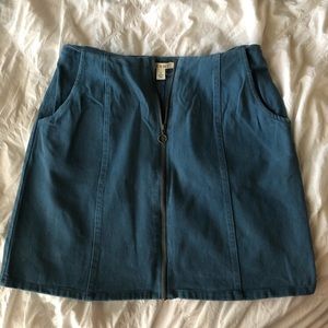 ZIPPER BLUE SKIRT
